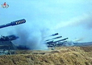 ▲ 북한군 포사격 모습. ⓒ뉴데일리DB