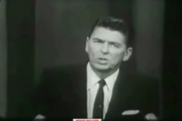 ▲ 로널드 레이건 대통령의 1964년 연설 '우리는 싸워야 한다' 영상 가운데 한 장면. ⓒ유튜브 캡쳐