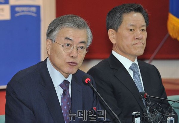 ▲ 새정치민주연합 문재인 대표와 주승용 최고위원은 23일 여의도 모처에서 오찬을 함께 한 뒤, 주승용 최고위원의 최고위 복귀를 포함한 3개 항의 합의를 작성했다(자료사진). ⓒ뉴데일리 이종현 기자