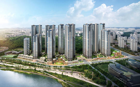▲ 경기도 수원에 있는 광교신도시의 '광교 중흥S-클래스'가 38.9대1의 청약경쟁률을 기록했다. 사진은 광교 중흥S-클래스 조감도.ⓒ피알페퍼
