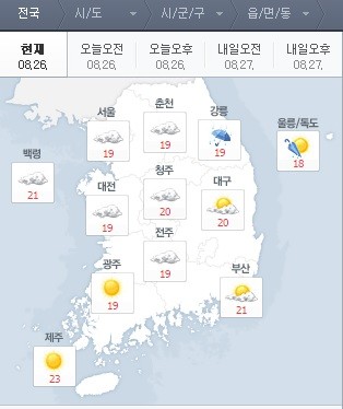 ▲ 오늘날씨ⓒ네이버