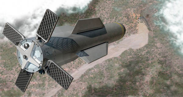 ▲ 폭격기에서 투하돼 목표물을 향해 날아가는 GBU-57 MOP. 이 한 발이면 김정은의 시체도 찾기 어려울 것이다. ⓒ유튜브 영상 캡쳐