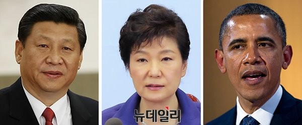 ▲ 박근혜 대통령은 과연 당당하게 시진핑과 오바마를 다룰 수 있을 것인가? 박대통령 자신과 대한민국의 운명이 거기에 달려있다.ⓒ뉴데일리