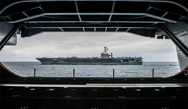 ▲ 항해 중인 CVN-76 '로널드 레이건'호의 사진. ⓒ로널드 레이건호 페이스북 사진 캡쳐