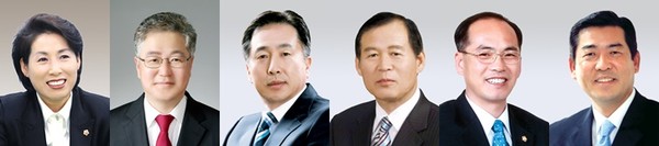 ▲ 대구시의회는 8일 대구취수원 이전을 두고 대구시의 안일한 대처를 강도높게 비판했다. 왼쪽부터 시의회 경제위원회 정순천, 김원구, 최길영, 장상수, 최인철, 박일환 의원.ⓒ시의회 제공