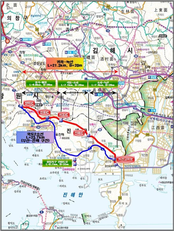 ▲ '석동~소사 간 도로 개설공사' 구간 위치도ⓒ뉴데일리