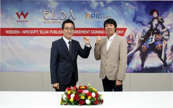 ▲ 웹젠의 문선명 글로벌사업실장과 엔픽소프트의 최일돈 대표이사.ⓒ웹젠