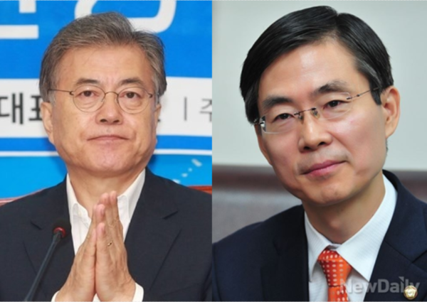 ▲ 새정치민주연합 문재인 대표(왼쪽)와 조경태 의원.ⓒ뉴데일리