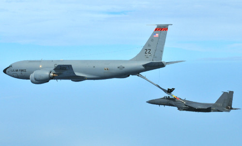 ▲ 미공군 KC-135의 공중급유 받는 F-15K.ⓒ뉴데일리DB