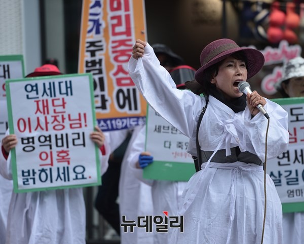 ▲ 주옥순 엄마부대봉사단 대표. ⓒ뉴데일리 정상윤 기자