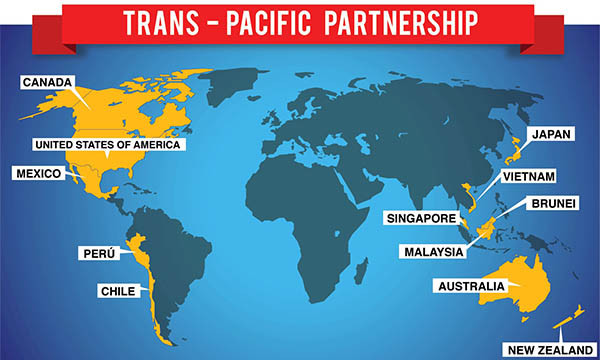 ▲ TPP(환태평양 경제동반자협정) 참가국들. 전 세계 경제의 40%를 차지하는 블록이 생겼다. ⓒ아농갈락틱 닷컴 화면 캡쳐