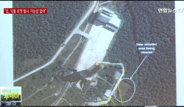 ▲ 북한전문매체 '38노스'가 기자간담회에서 공개한 북한 동창리 미사일 시험장의 위성사진. ⓒ뉴스Y 관련보도 화면캡쳐