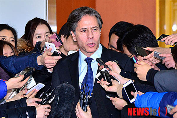 ▲ 기자들의 질문에 답하는 토니 블링큰 美국무부 부장관. ⓒ뉴시스. 무단전재 및 재배포 금지.