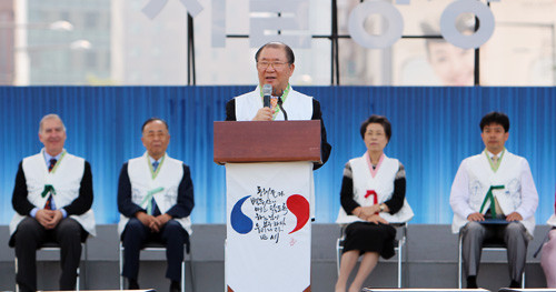 ▲ 정인찬 웨스트민스터신학대학원 대학교 총장이 축사를 하고 있다. ⓒ뉴데일리