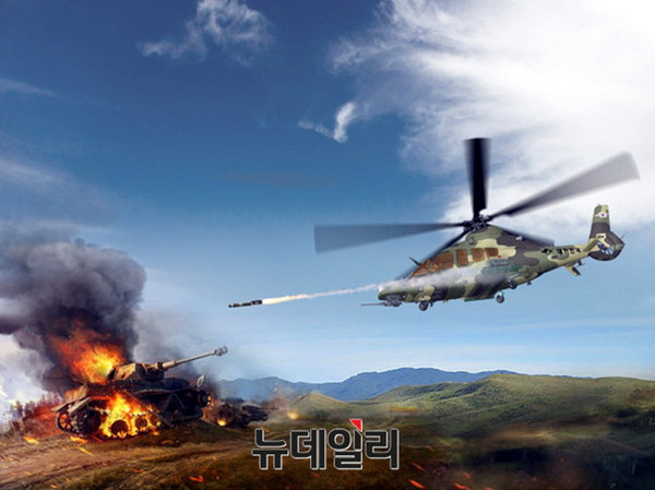 ▲ 소형무장헬기가 공대지 유도탄을 발사하는 CG.ⓒ뉴데일리DB