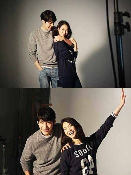 ▲ 김우빈 신민아 ⓒ지오다노