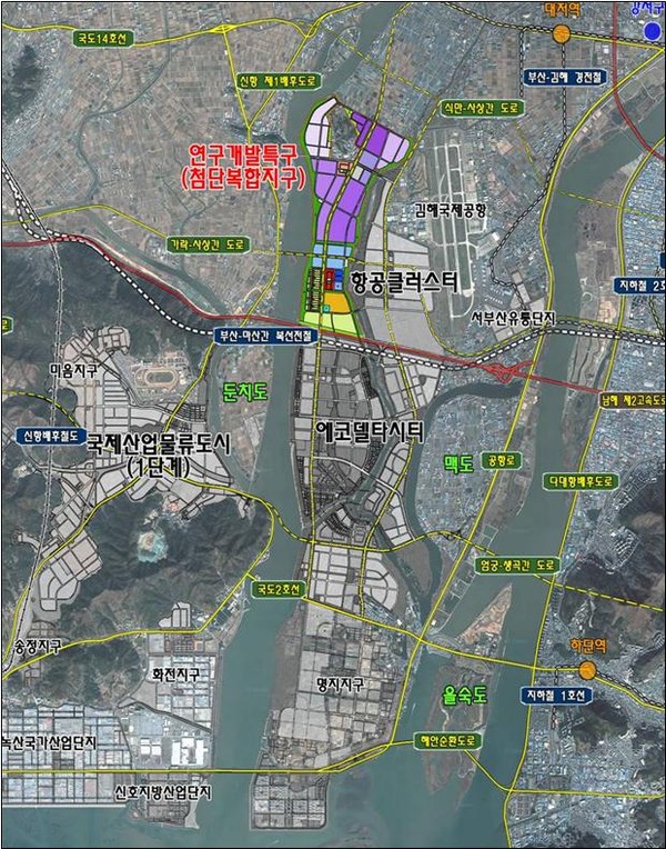 ▲ 부산연구개발특구 첨단복합지구 위치도ⓒ뉴데일리