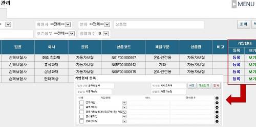 ▲ 11월 오픈 예정인 보험슈퍼마켓 홈페이지 관리자 화면