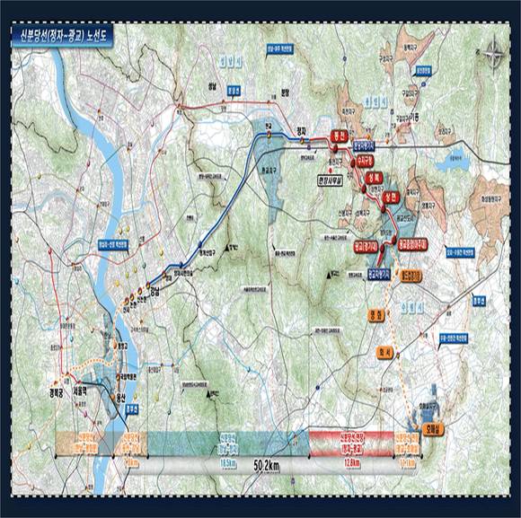 ▲ 신분당선 연장선은 정자역부터 광교신도시까지 연결된다.ⓒ경기철도주식회사