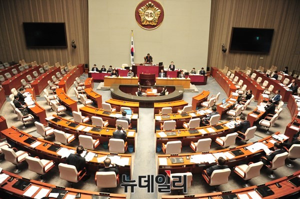 ▲ 국회 예산결산 특별위원회가 첫날부터 파행을 맞이했다. 사진은 지난 27일 특수활동비 공청회 전경이다. ⓒ뉴데일리 이종현 기자