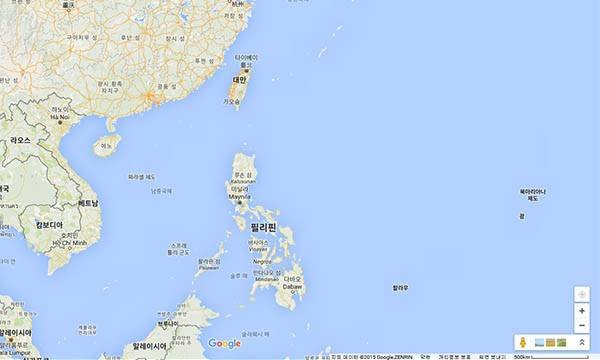 ▲ 스플래트리 군도의 위치는 베트남, 필리핀, 말레이시아, 인도네시아 사이에 있다. ⓒ구글 지도 캡쳐