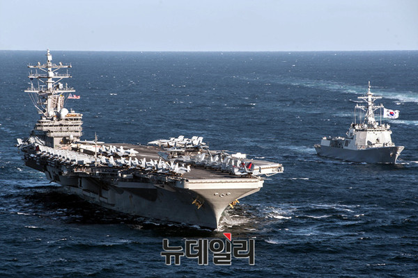 ▲ 한미 해상기동훈련하는 모습.ⓒ해군