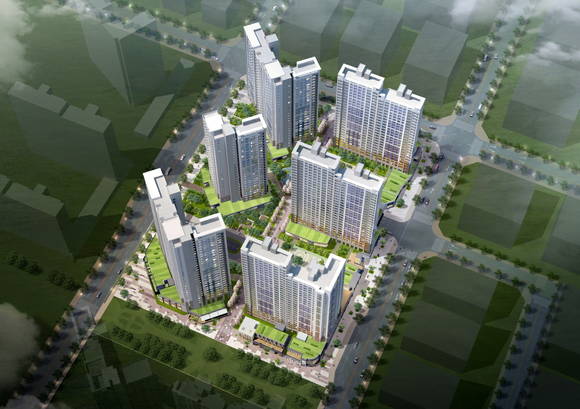 ▲ 천안 불당 파크 푸르지오 조감도.ⓒ대우건설