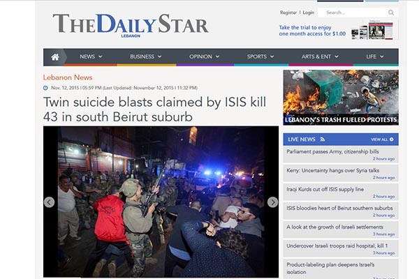 ▲ 레바논 베이루트 테러 이후 질서유지를 위해 한 군인이 공포사격을 하는 모습. ⓒ레바논 매체 '데일리 스타' 화면캡쳐