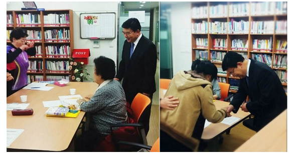 ▲ 마포구 망원동 주민센터를 방문한 김성동 전 의원.ⓒ김성동 의원 사이트
