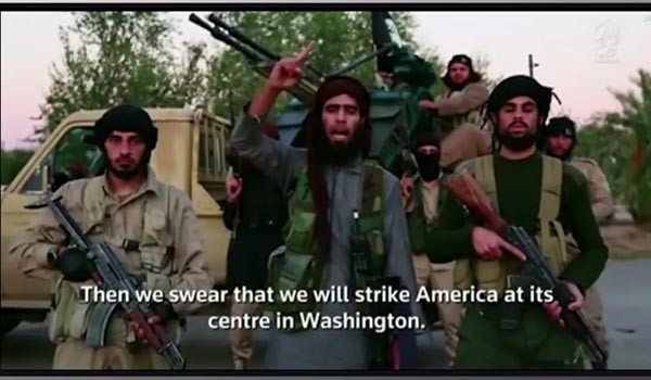 ▲ 테러조직 '대쉬(ISIS)'가 지난 19일(현지시간) 공개한 美백악관 테러 협박 영상. ⓒ유튜브의 대쉬 협박영상 캡쳐.