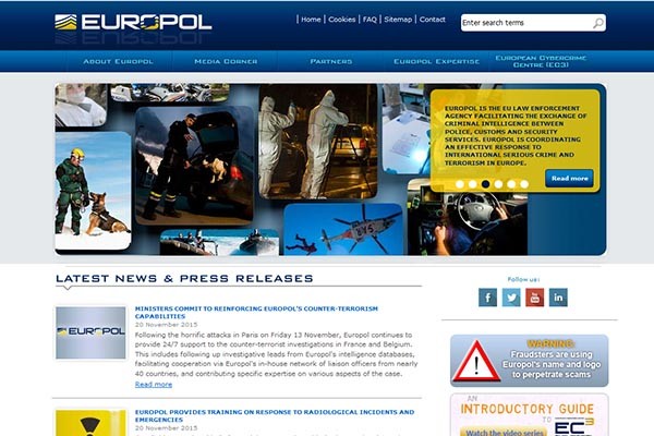 ▲ EU의 공동경찰인 '유로폴'. 최근 EU 내무장관들은 공동 정보기관 창설도 논의했다고 한다. ⓒ유로폴 홈페이지.