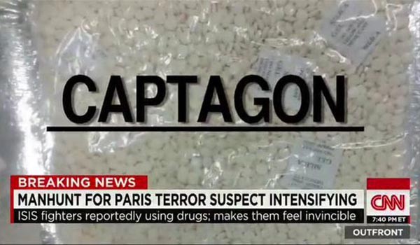프랑스 당국은 파리 연쇄 테러 용의자들이 '캡타곤'이라는 합성마약을 복용한 채 범행을 저질렀을 것으로 추정하고 있다. ⓒCNN 관련보도 화면캡쳐
