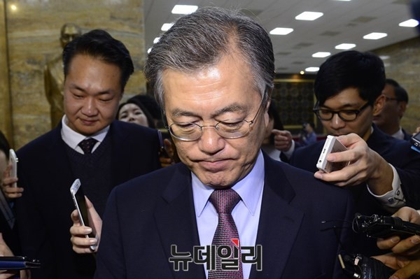호남을 배제한 '문-안-박' 연대를 추진하고 있는 새정치민주연합 문재인 대표. ⓒ뉴데일리 이종현 기자