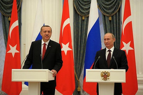 2014년 12월 러시아 크렘린 궁을 방문한 에르도안 터키 대통령과 푸틴 러시아 대통령의 공동기자회견 모습. ⓒ러시아 크렘린 궁(대통령궁) 공개사진