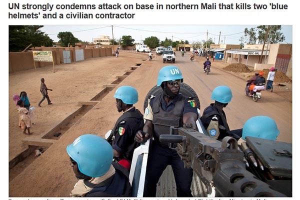 ▲ 말리 테러조직 '안사르 알 딘'이 유엔 평화유지군 기지를 습격하자 유엔 측은 즉각 비난성명을 내놨다. ⓒ유엔 뉴스센터 홈페이지 캡쳐