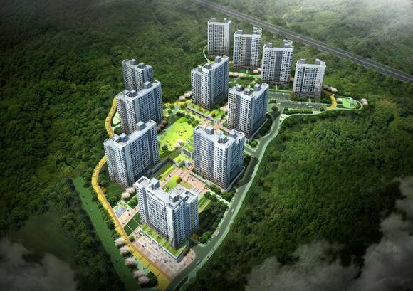 ▲ 대우건설의 첫 뉴스테이 분양인 동탄 행복마을 푸르지오는 동탄2신도시 A14블록에 들어선다. 사진은 동탄 행복마을 푸르지오 조감도.ⓒ대우건설