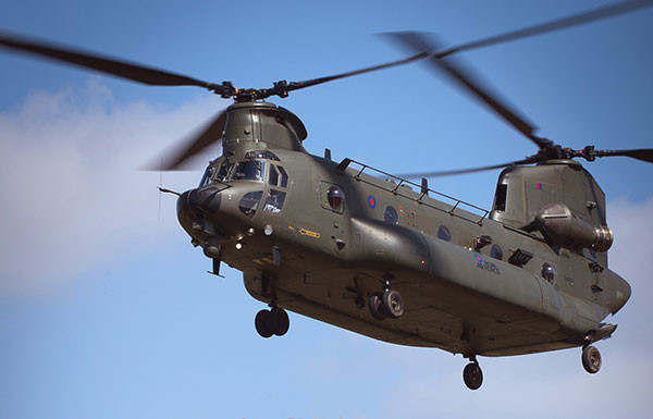 ▲ 영국군 특수작전헬기 HC3, 미군 특수작전헬기 MH-47의 다운그레이형이다.ⓒ영국 국방부