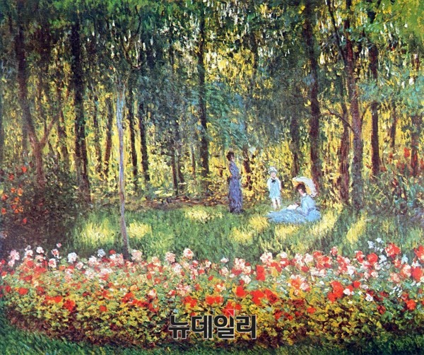 ▲ 1875 아르장퇴유의 모네가족 1875 La famiglia di Monet nel giardino ad Argenteuil ma5-3차추가작업 ⓒ본다비치