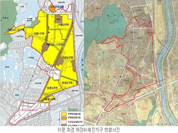 ▲ 이문·휘경뉴타운은 총 7개의 지역으로 나뉘어 있다.ⓒ서울시