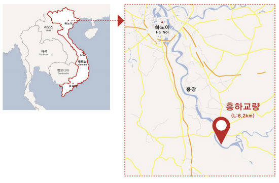 ▲ 흥하교량 사업지 위치도.ⓒ현대산업개발