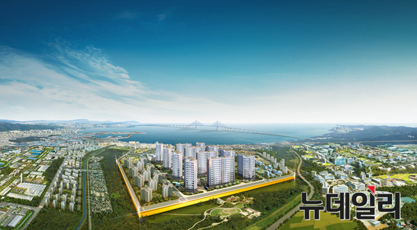 ▲ 포항 코아루 블루인시티 광역조감도.ⓒ포항 코아루 제공