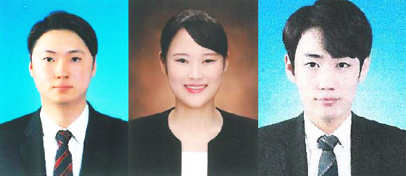 ▲ 제천시 공무원에 특별임용된 이재왕(왼쪽부터), 남유나, 허대범 학생.뉴데일리