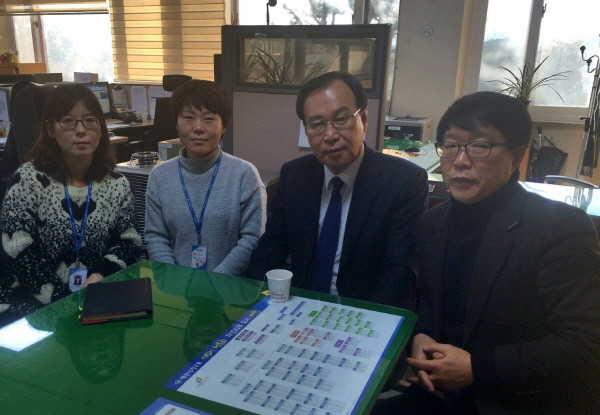 ▲ 제천시 세정팀 김경면(왼쪽에서부터), 송은용, 이남훈 세정과장, 박용태 팀장.뉴데일리