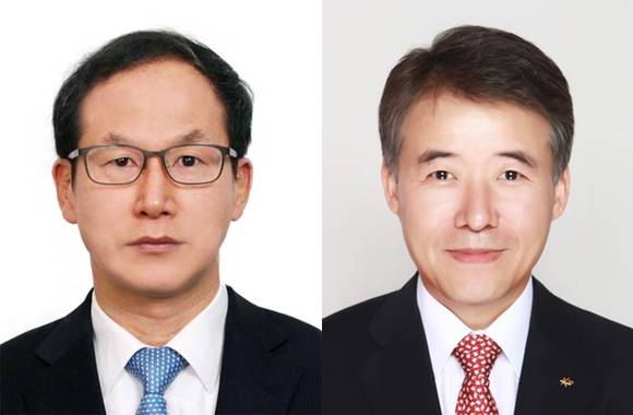 ▲ KB금융지주는 28일 계열사 사장단 인사를 단행했다. 양종희 KB손해보험 사장 내정자(왼쪽), 윤웅원 KB국민카드 사장 내정자(오른쪽).ⓒKB금융지주