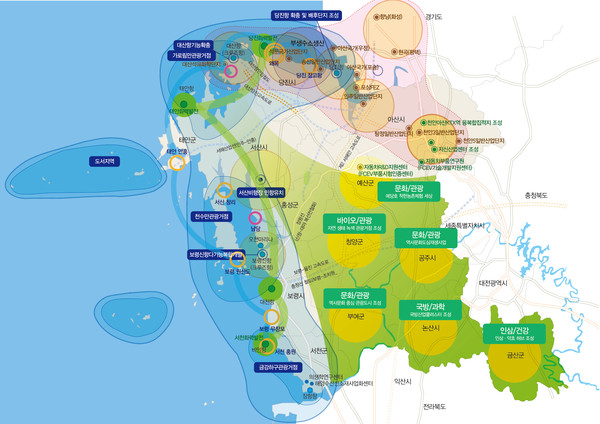▲ 경제비전 2030-3대 핵심프로젝트 지도. ⓒ뉴데일리