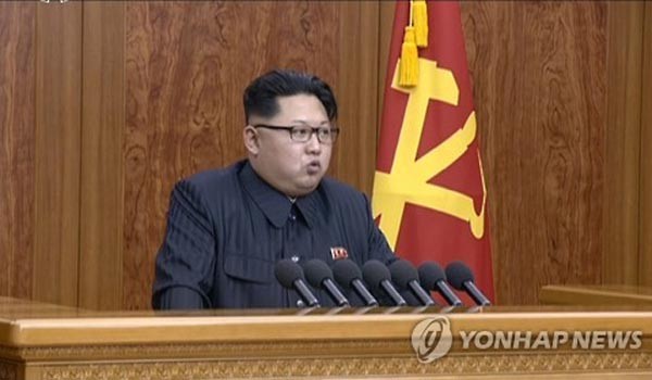 ▲ 2016년 병신년 신년사를 읽는 김정은. ⓒ연합뉴스. 무단전재 및 재배포 금지.