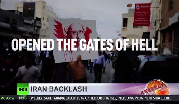 ▲ 지난 3일(현지시간) 사우디 정부가 이란과의 국교단절을 선언했다. 러시아 투데이는 이를 두고 "지옥문이 열렸다"는 표현까지 썼다. ⓒ러시아투데이 보도화면 캡쳐