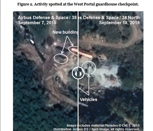 ▲ ▲ '38노스'가 전한 북한 풍계리 핵실험장 관련 내용. 핵실험장 서쪽 갱도 주변에 새로운 갱도 굴착공사가 시작된 것으로 보인다는 내용이다. ⓒ38노스 화면캡쳐
