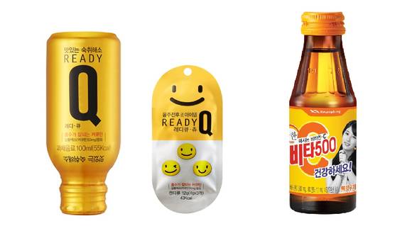 ▲ 한독 숙취해소제 레디큐(左) 광동제약 비타500(右)ⓒ(한독, 광동제약)각 제약사