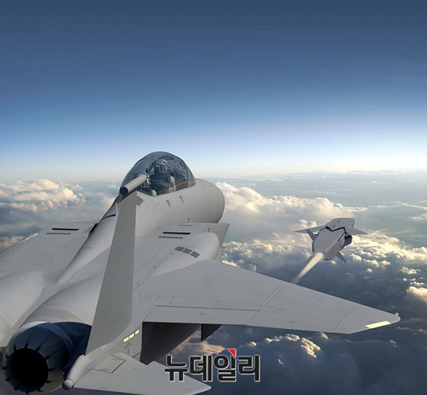 ▲ F-15K 전투기에서 발사사되는 모습을 예상한 CG.ⓒ디펜스인더스트리 데일리